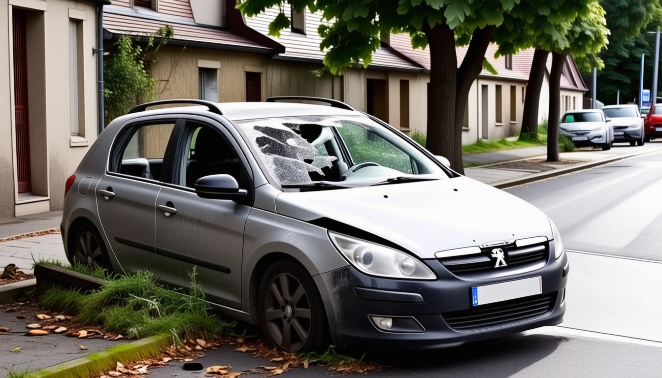 À Saint-Malo, une voiture endommagée suscite la curiosité des résidents d’un quartier