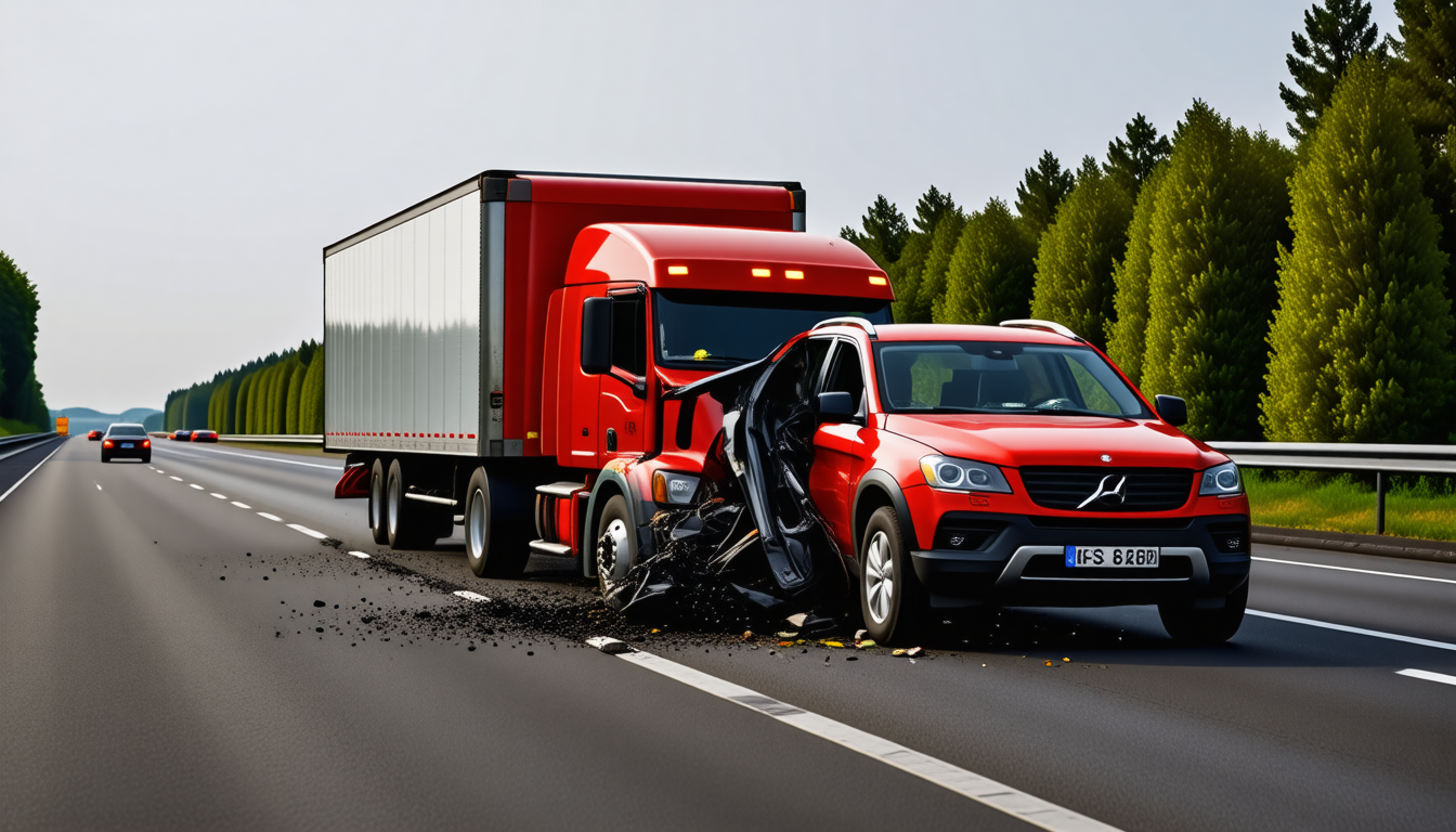 Accident sur l’autoroute A11 dans le Maine-et-Loire : un poids lourd et une voiture entrent en collision, deux personnes blessées