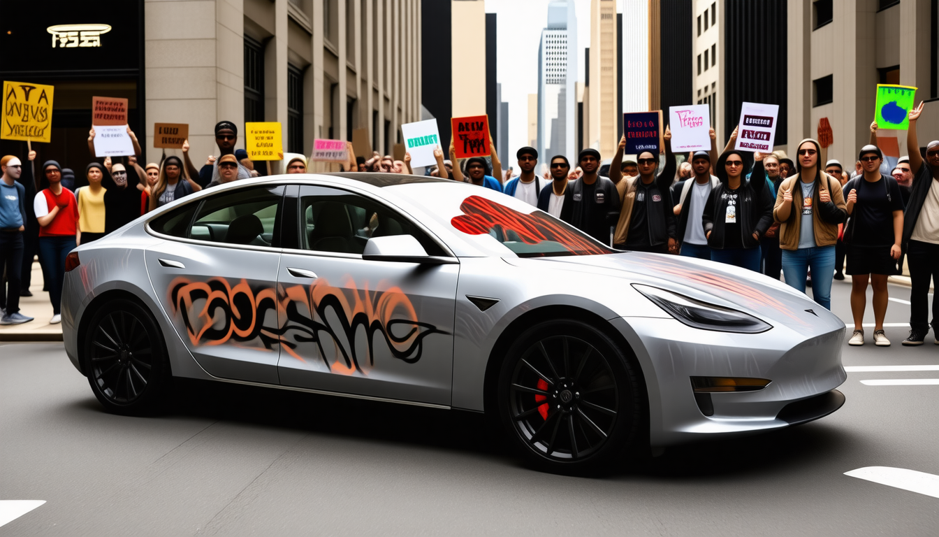 Aux États-Unis, une nouvelle lutte émerge : la destruction des Tesla par les bobos