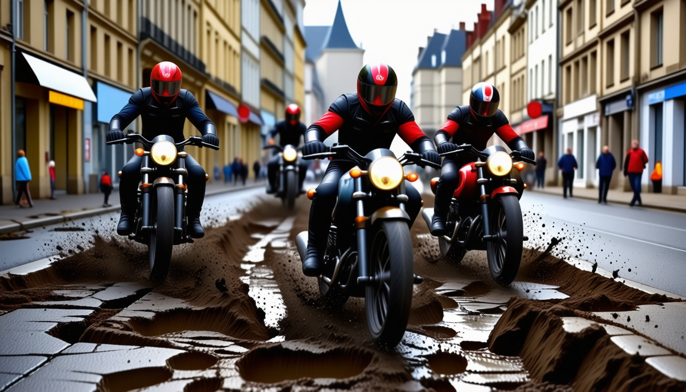Des motards s’attaquent aux nids-de-poule à Blois