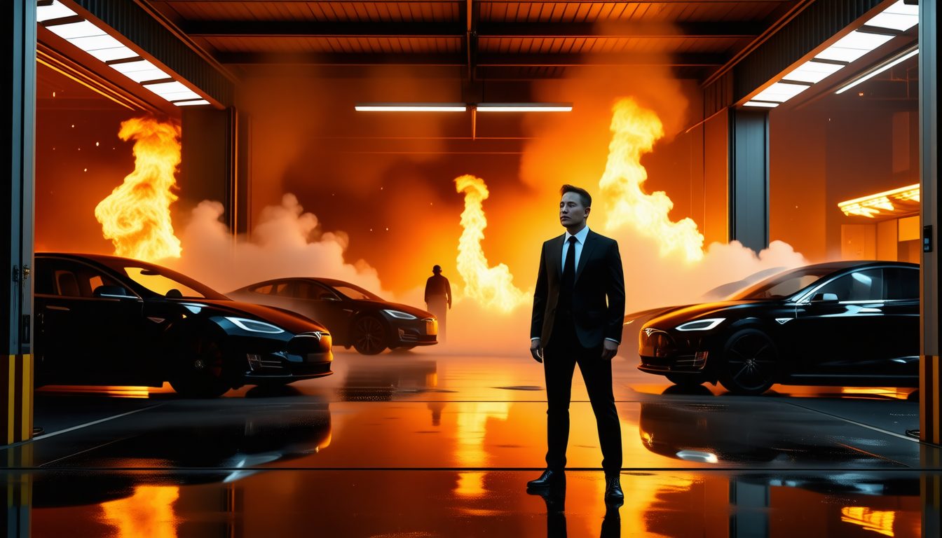 Elon Musk qualifie d’« acte de terrorisme » l’incendie d’un garage Tesla