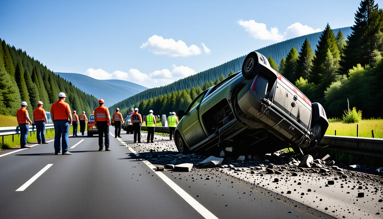 Haute-Loire : un accident spectaculaire sur la RN 88, une voiture se retrouve sur le toit