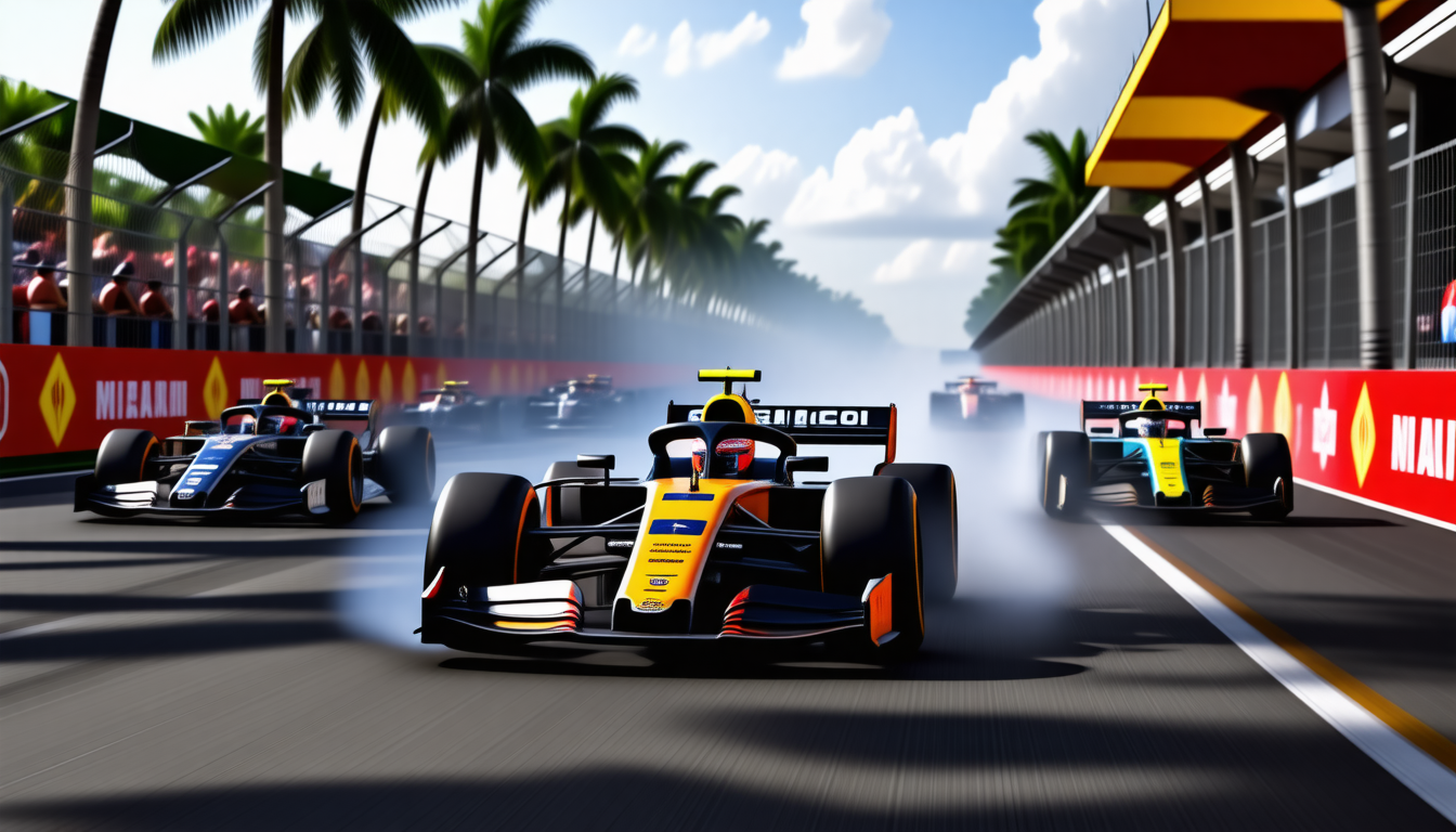 La course sprint du GP de Miami : Norris triomphe face à Piastri et Hamilton