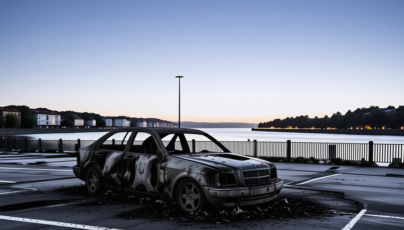 Sancé : une voiture entièrement brûlée aux abords de la Saône