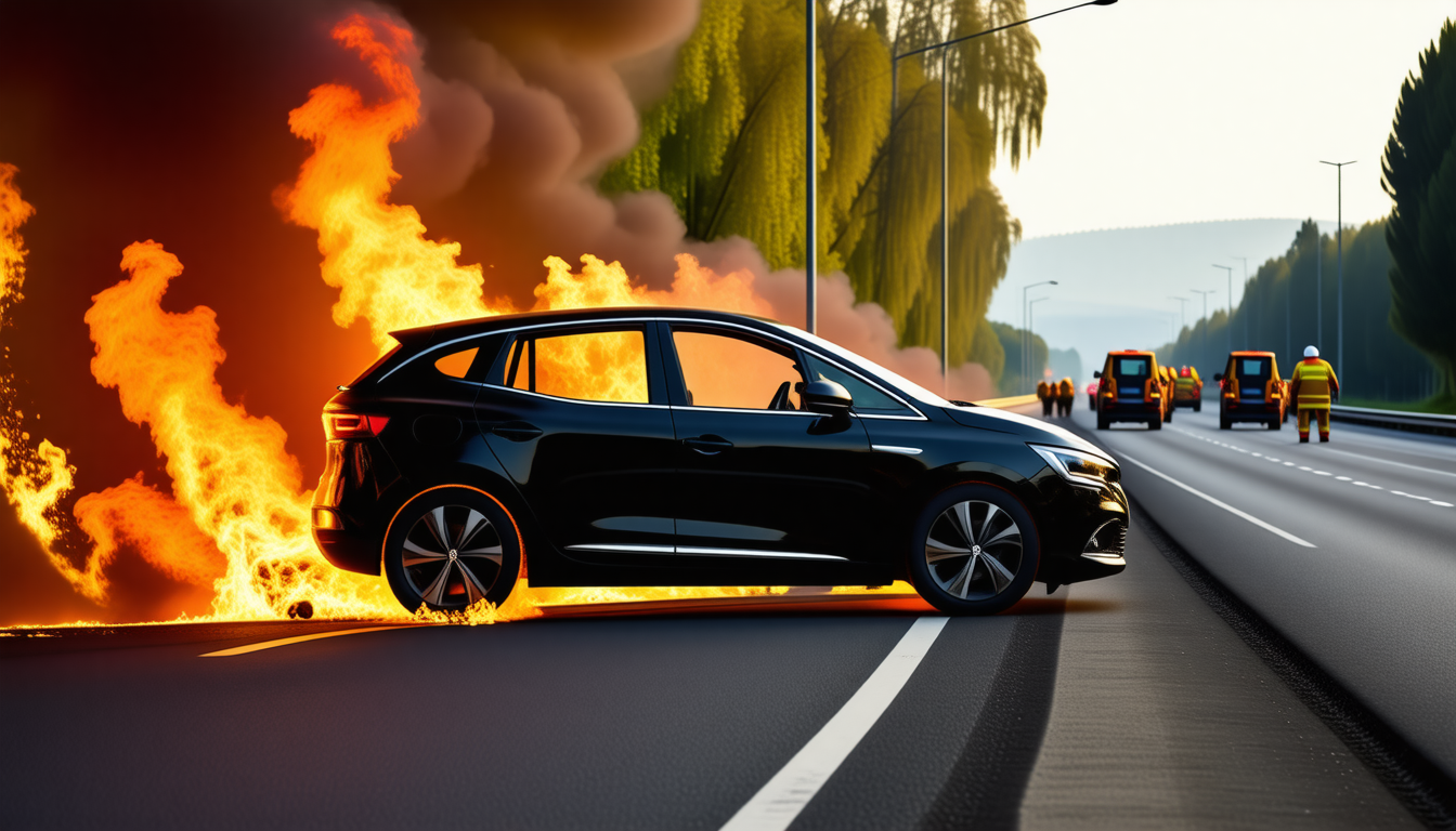 Thuré : une voiture s’enflamme en pleine circulation, les riverains interviennent pour alerter le conducteur