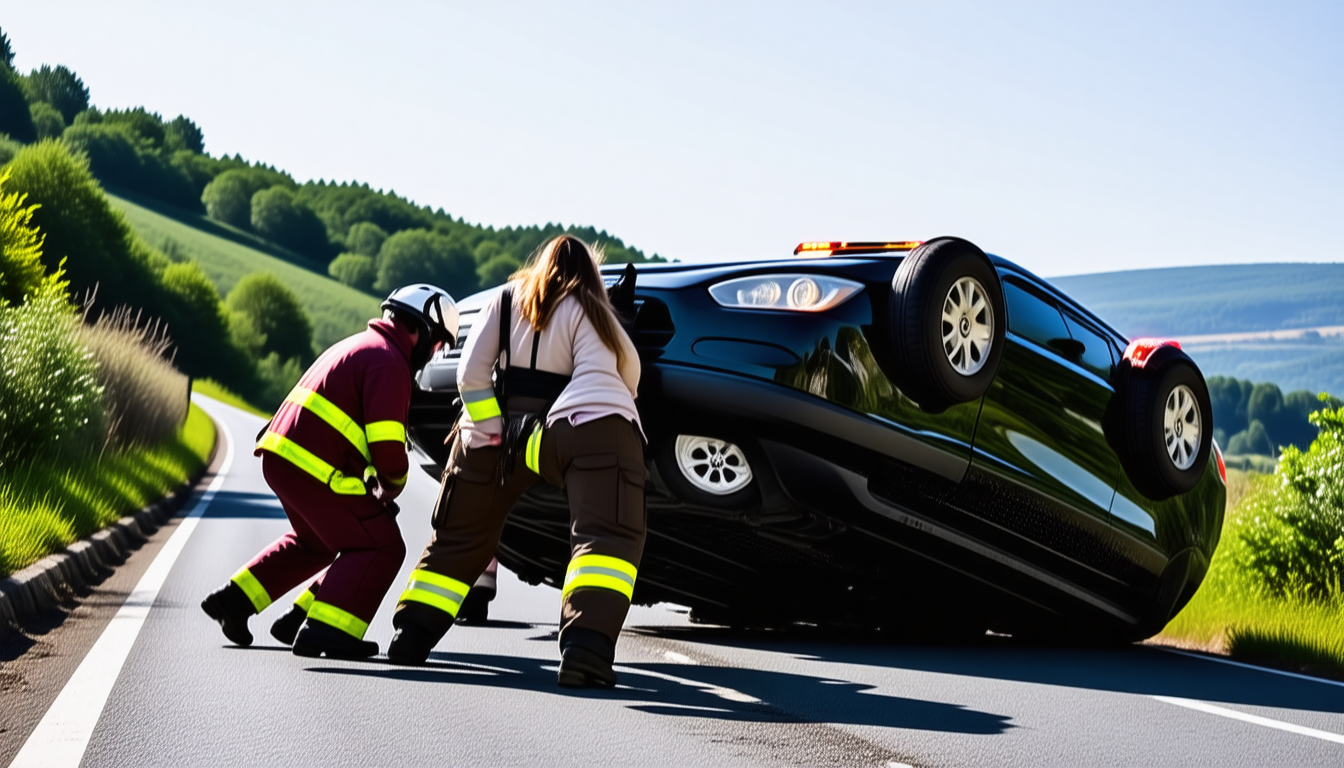 une conductrice a été secourue après que son véhicule se soit retourné en aveyron. découvrez les circonstances de cet accident et les efforts des secours pour la sauver.