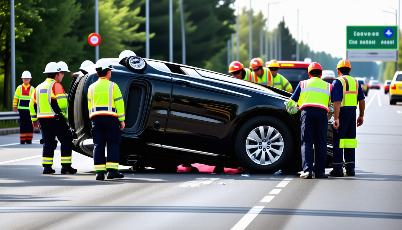 Une conductrice secourue après le retournement de son véhicule en Aveyron