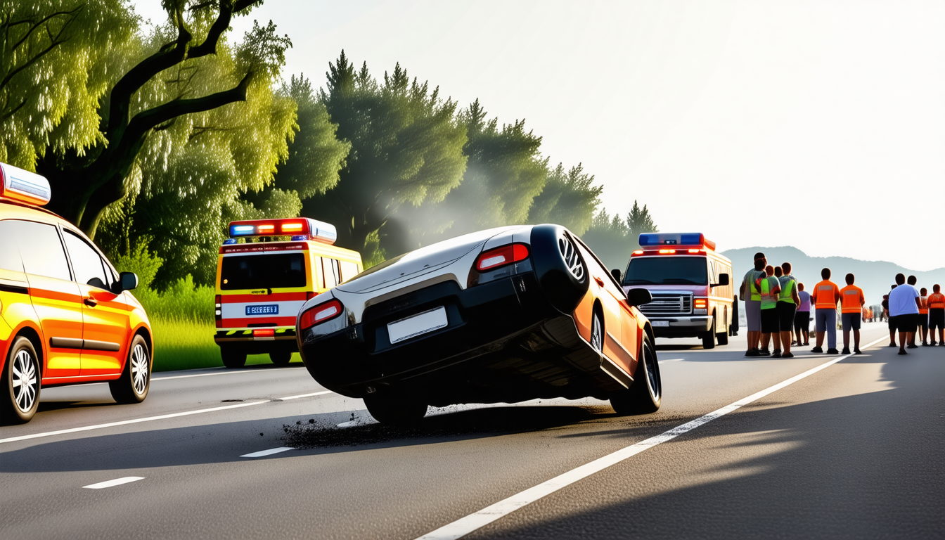 Une sortie de route dramatique en Vendée : une voiture se renverse avec cinq jeunes à bord