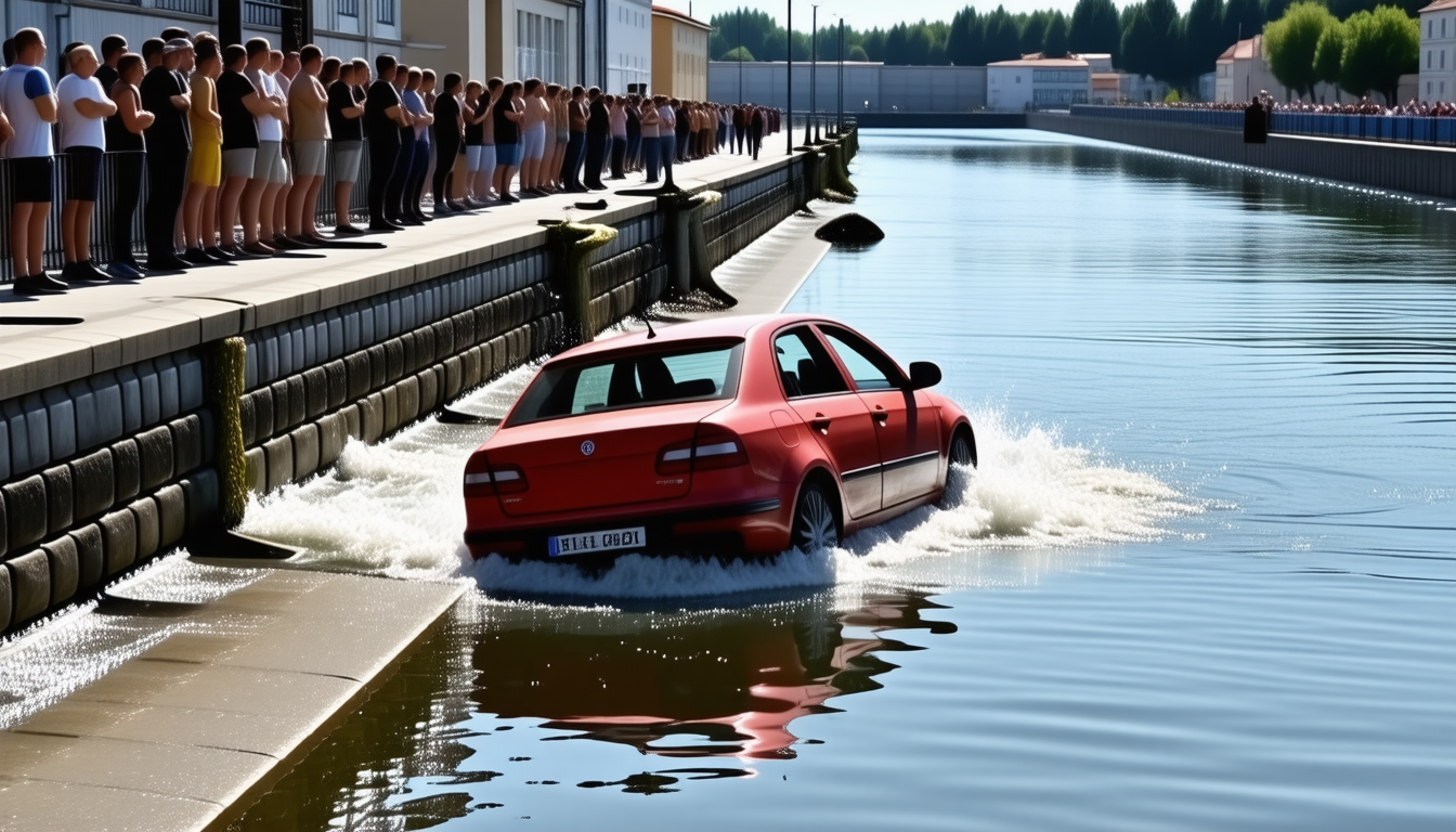 Une spectaculaire chute de voiture : Deux retraitées plongent dans le canal de Sète, sous les yeux stupéfaits des témoins
